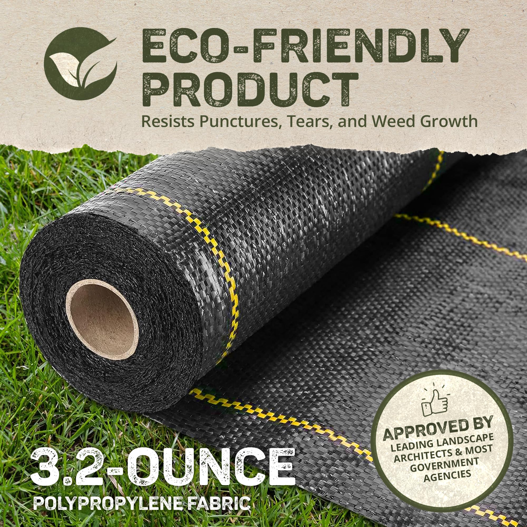 Dewitt 5-Pack Sunbelt Weed Barrier Fabric 3.2 oz, 6 x 300 Feet – Heavy-Duty Ground Cover Mat for Greenhouse Floors, Garden Rows, Raised Beds, Yard Gardening, and Outdoor Landscape Protection - Image 3