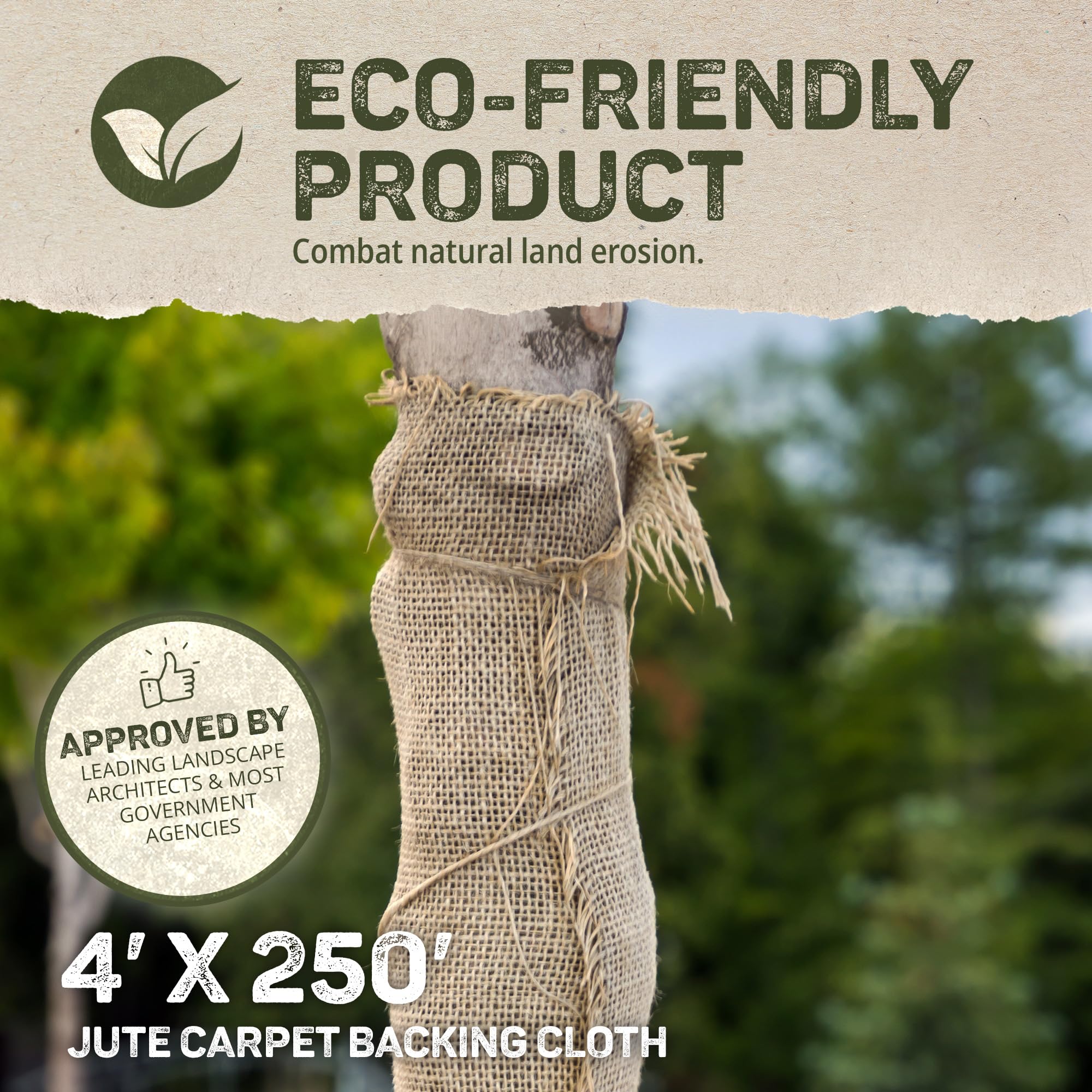 Dewitt Natural Burlap Roll 5.5 oz, 4 x 250 Feet – Medium-Weave Jute Fabric for Soil Covering, Plant Protection, Tree Wraps, Erosion Control, Wind Screens, and Crafts - Image 4