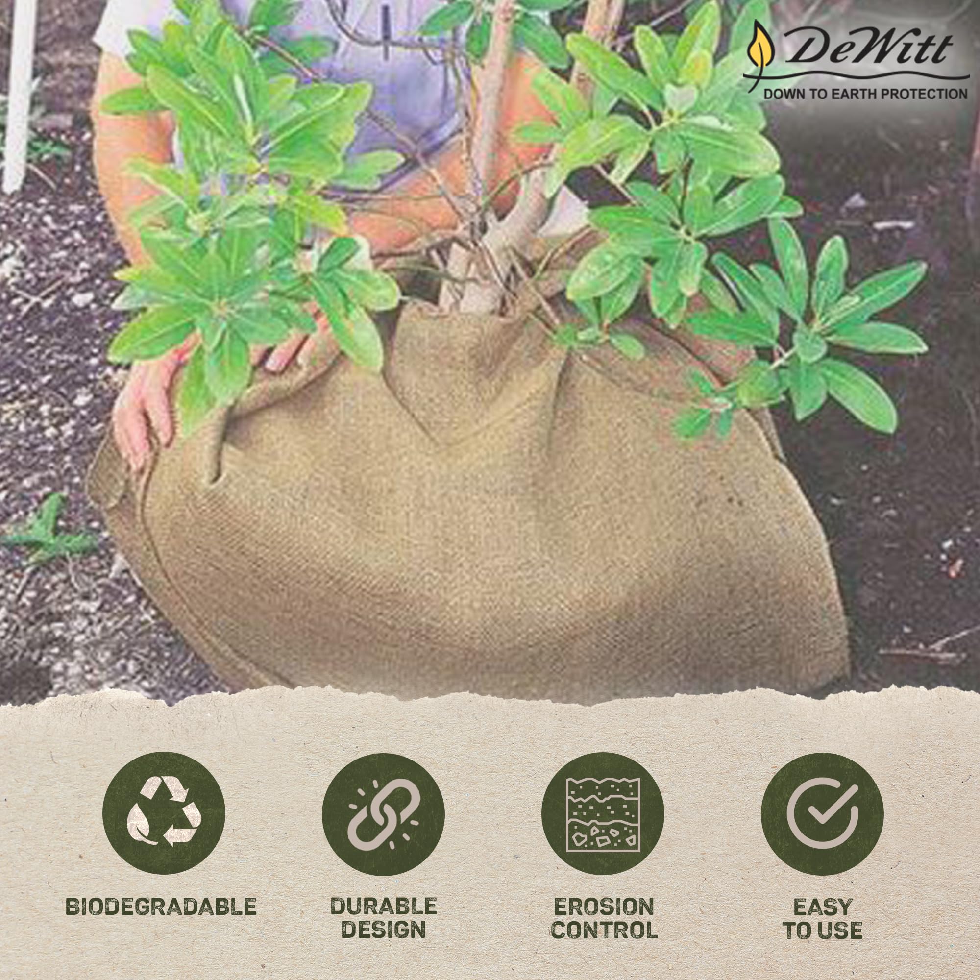 Dewitt Natural Burlap Roll 5.5 oz, 4 x 250 Feet – Medium-Weave Jute Fabric for Soil Covering, Plant Protection, Tree Wraps, Erosion Control, Wind Screens, and Crafts - Image 6