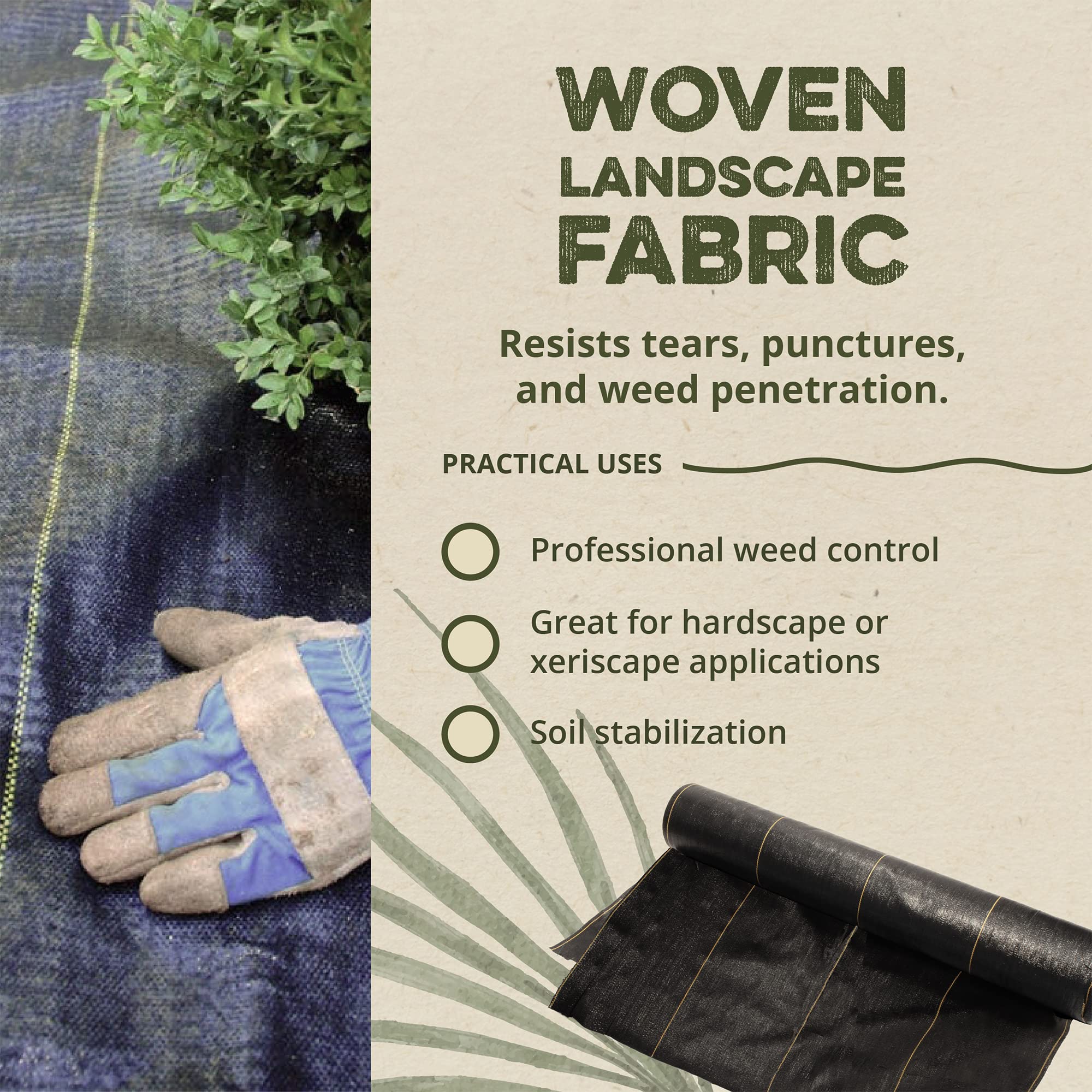 Dewitt Pro-5 Weed Barrier Fabric 5 oz, 4 x 250 Feet – Heavy-Duty Woven Landscape Ground Cover Mat for Raised Garden Bed, Greenhouse Gardening, Outdoor Landscaping, and Commercial Planting - Image 4