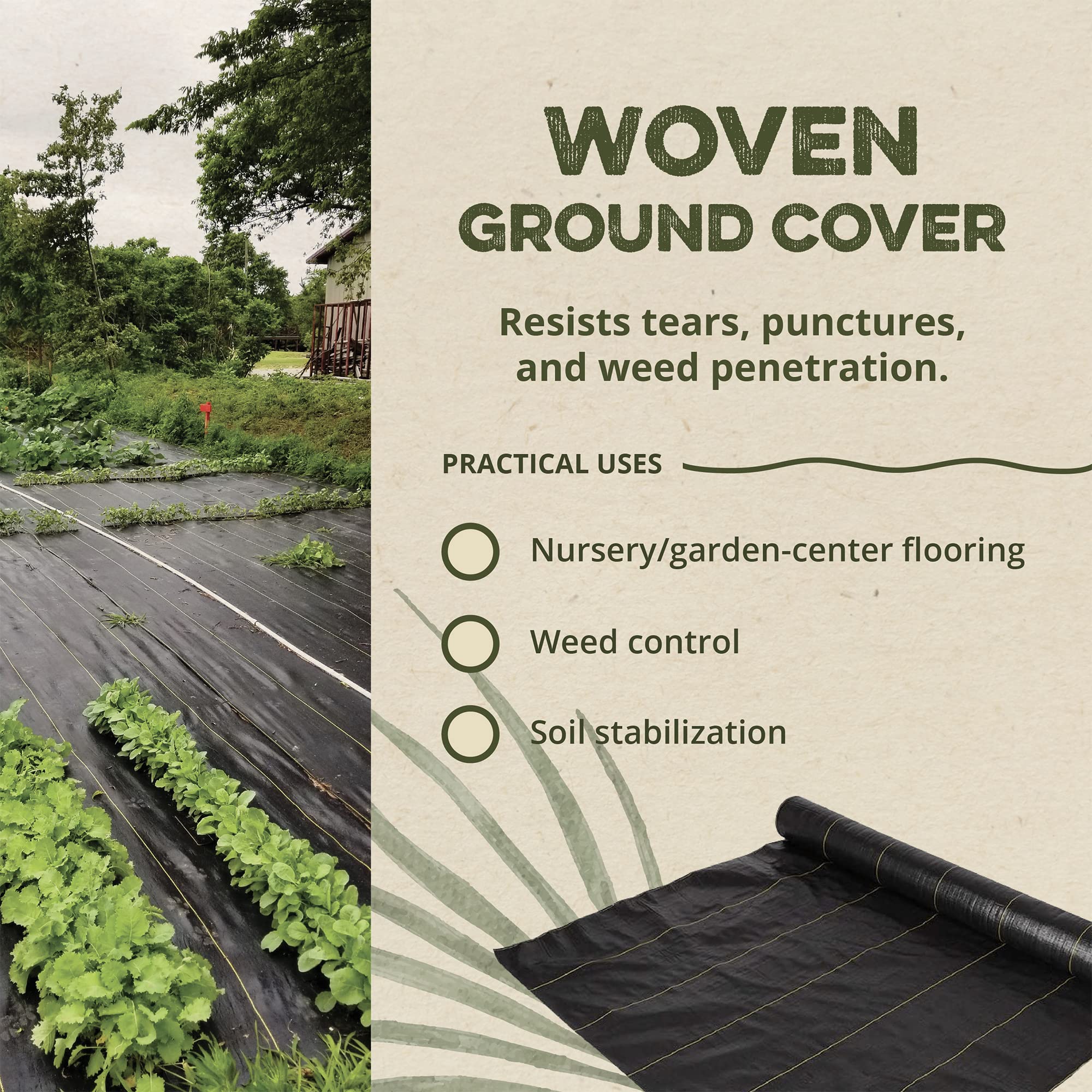 Dewitt Sunbelt Weed Barrier Fabric 3.2 oz, 4 x 300 Feet – Heavy-Duty Ground Cover Mat for Greenhouse Floors, Garden Rows, Raised Beds, Yard Gardening, and Outdoor Landscape Protection - Image 3