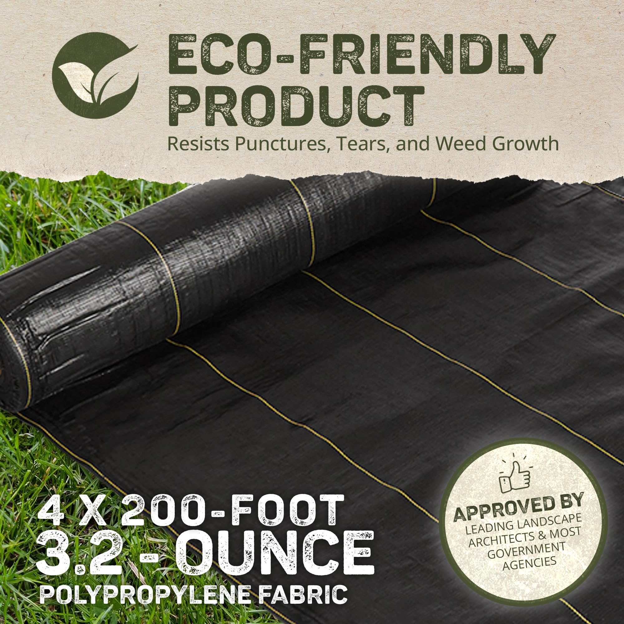 Dewitt Sunbelt Weed Barrier Fabric 3.2 oz, 4 x 200 Feet – Heavy-Duty Ground Cover Mat for Greenhouse Floors, Garden Rows, Raised Beds, Yard Gardening, and Outdoor Landscape Protection - Image 4
